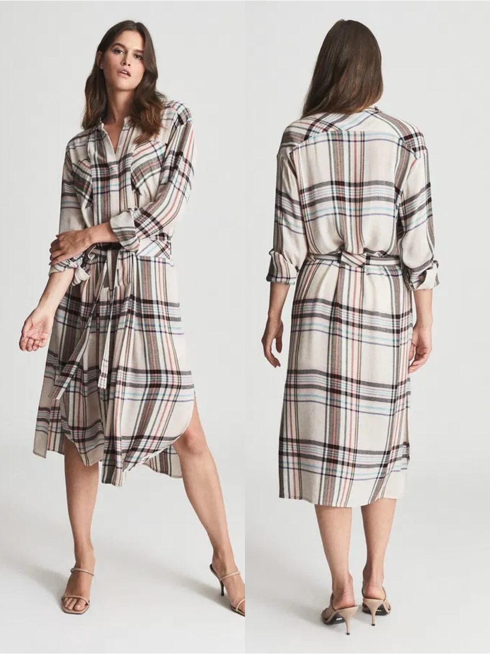 Reiss | NWT Lynn Plaid Shirt Dress US 10